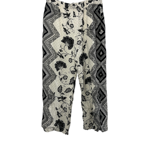Anthropologie Black and White Wide Leg Pants - Picture 2 of 10